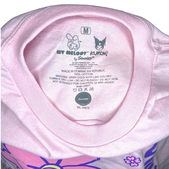 Sanrio my melody & kuromi pink graphic T-shirt - Picture 3 of 4